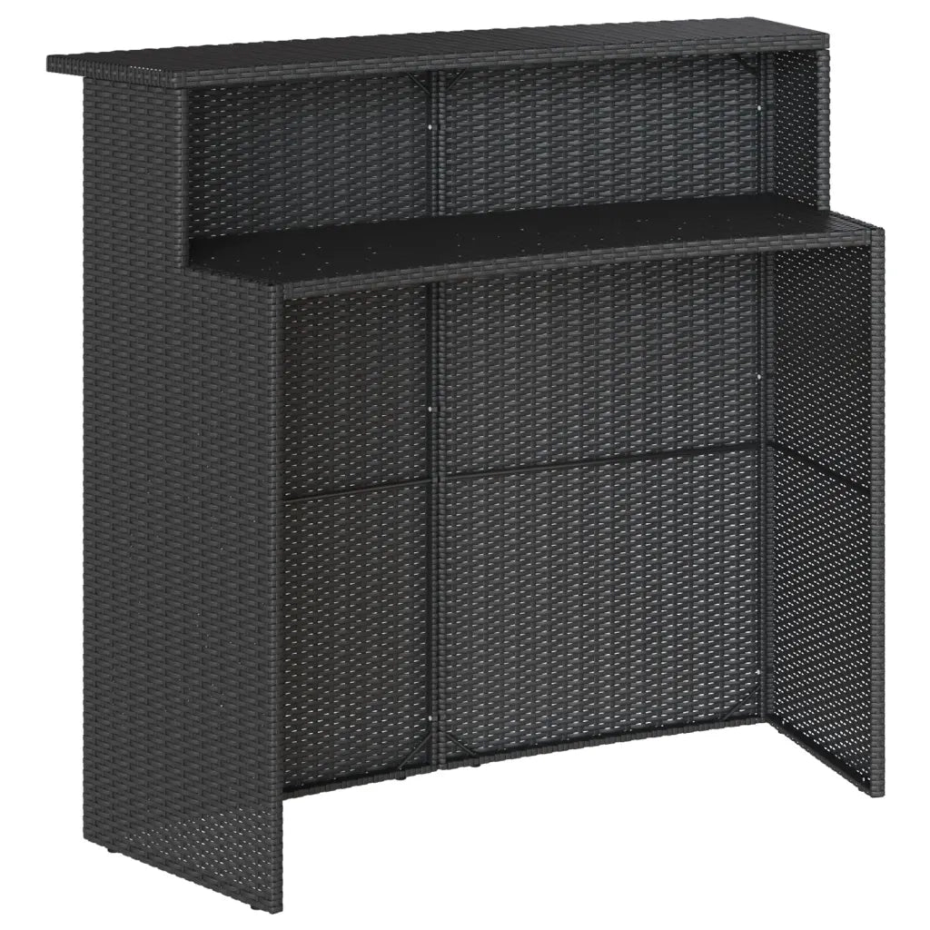 vidaXL Set Bar da Giardino 5 pz con Cuscini in Polyrattan Nero