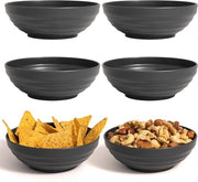 Set di 6 ciotole per snack e dip di plastica inaccostabile (6 x 450 ml, Spaceblack)