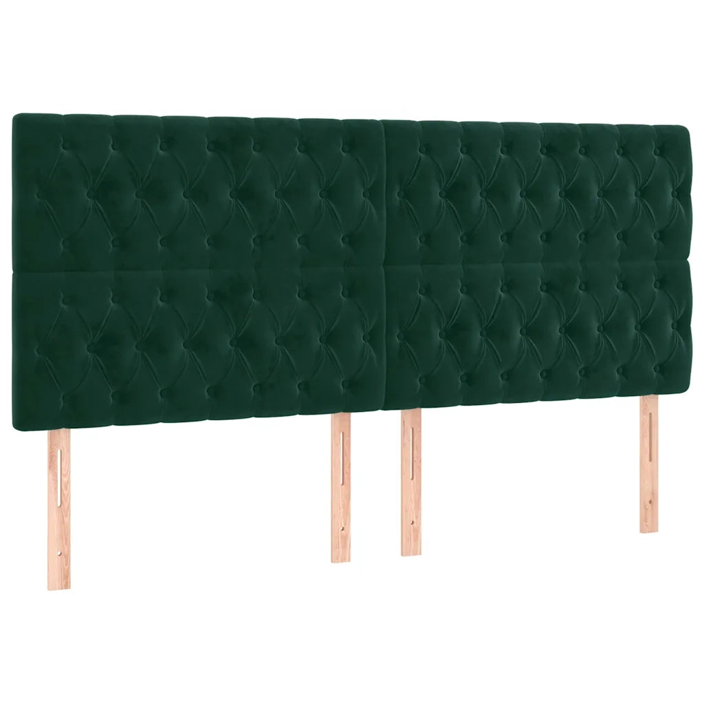 Testiera | Testata a LED Verde Scuro 200x7x118/128 cm in Velluto