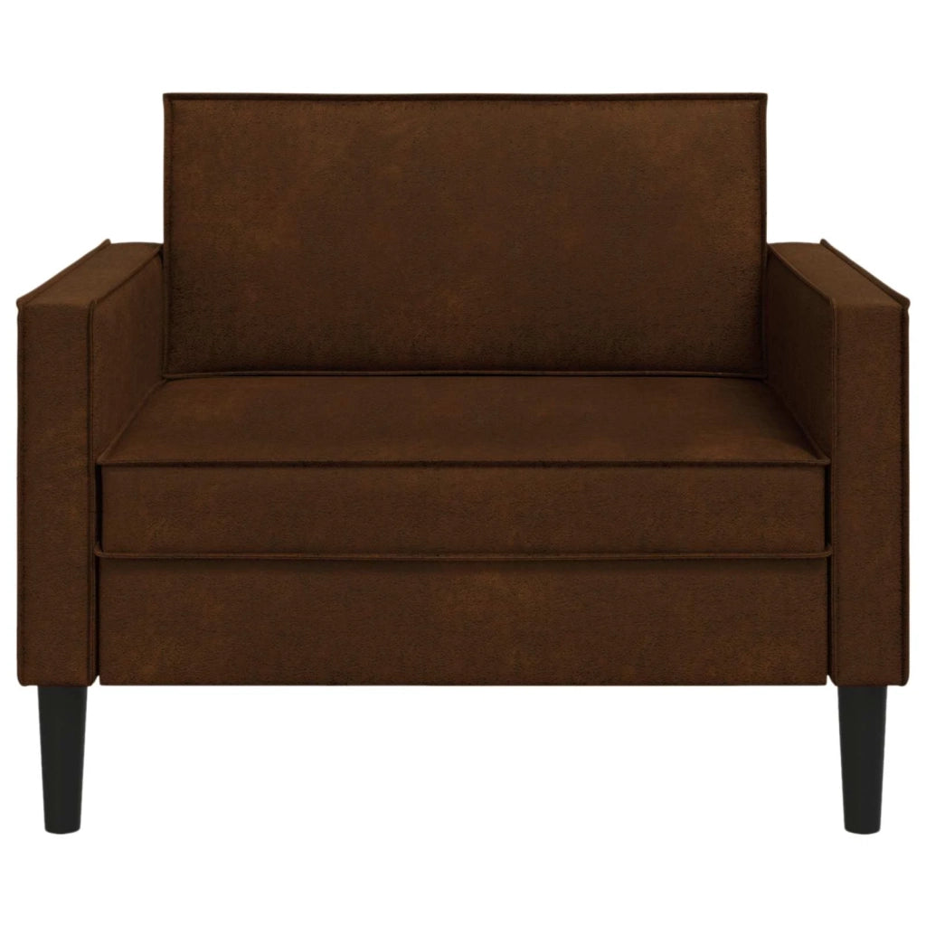 Poltrona XL Marrone Pelle Scamosciata Sintetica 42043526
