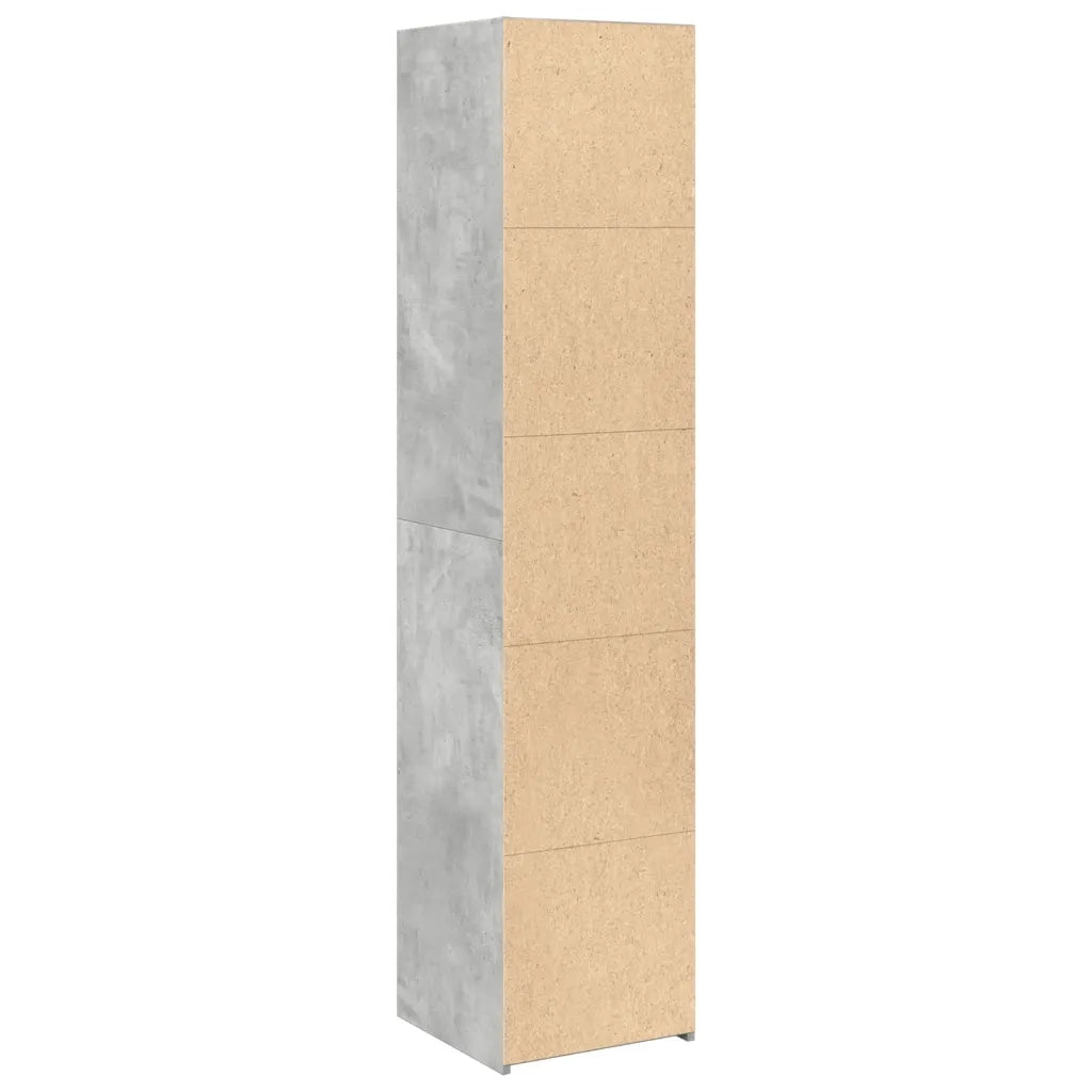 Credenza-Buffet-Armadio da cucina Grigio Cemento 40x41x185cm in Legno Multistrato