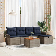 Set Divano da Giardino con cuscino 6 pcs Grigio Poly Rattan 3360783