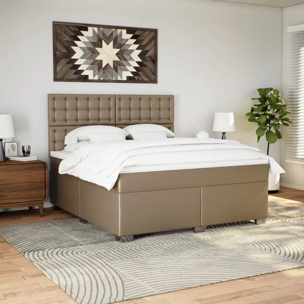 Giroletto a Molle con Materasso Cappuccino 180x200cm Similpelle