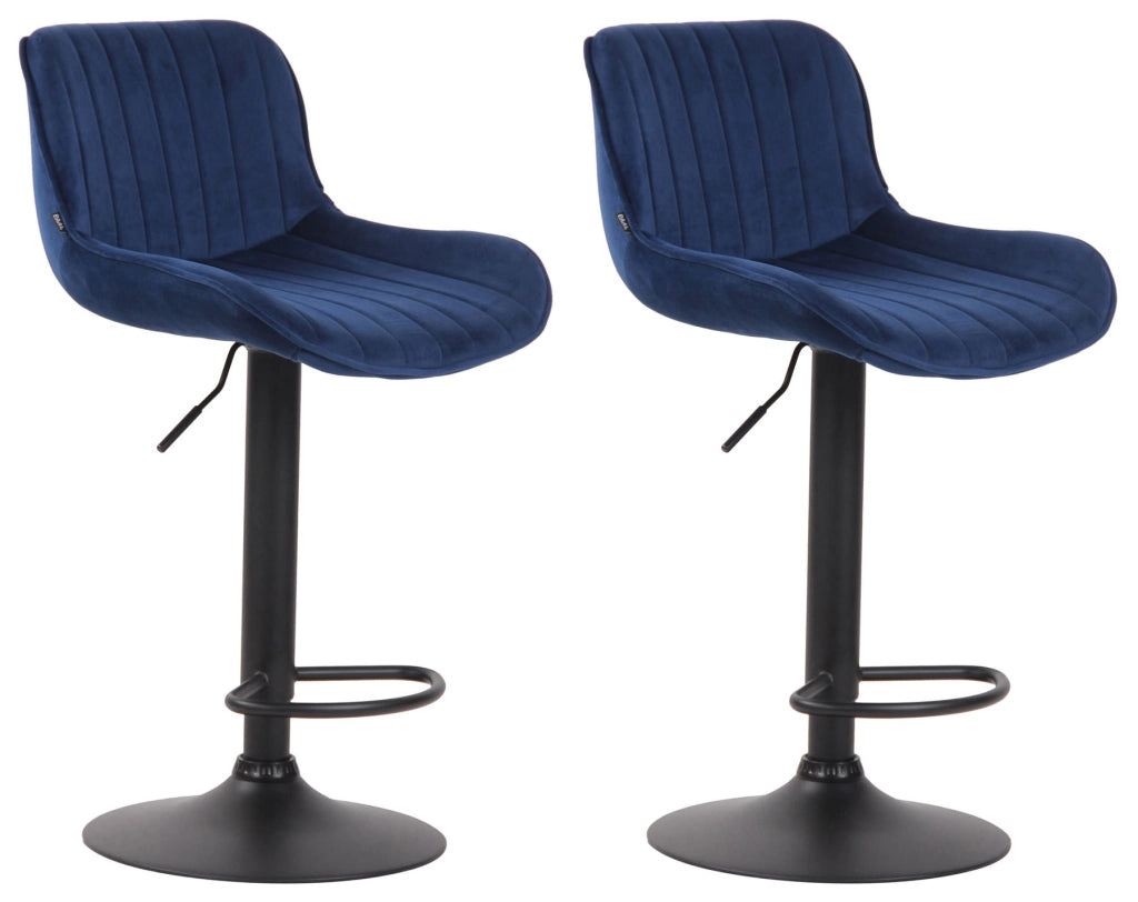 Set di 2 sgabelli da bar Lentini Velvet blu,nero