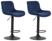 Set di 2 sgabelli da bar Lentini Velvet blu,nero