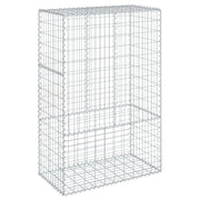 Gabbione recinto a gabbia muro di contenimento con coperchio 100 x 50 x 150 cm ferro zincato argento 02_0040109