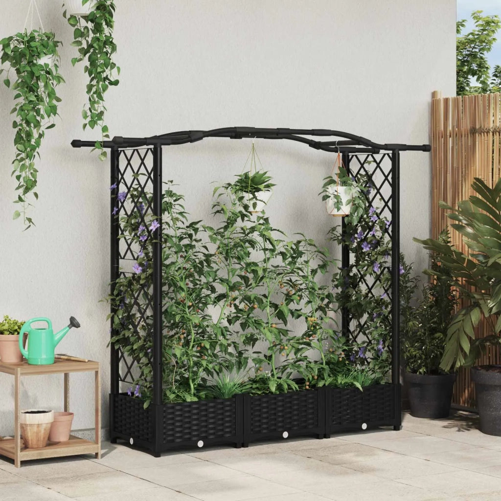 Letto Rialzato con Griglia e Tetto Nero 169 x 40 x 125 cm PP 42032528