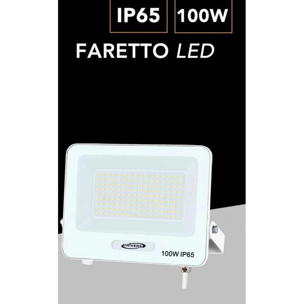 Trade Shop - Faro Proiettore Smd Led Floodlight 100w Slim Ip65 Bianco Luce 3000k 4000k 6500k Ek05-100w-b - -bianco Freddo      -