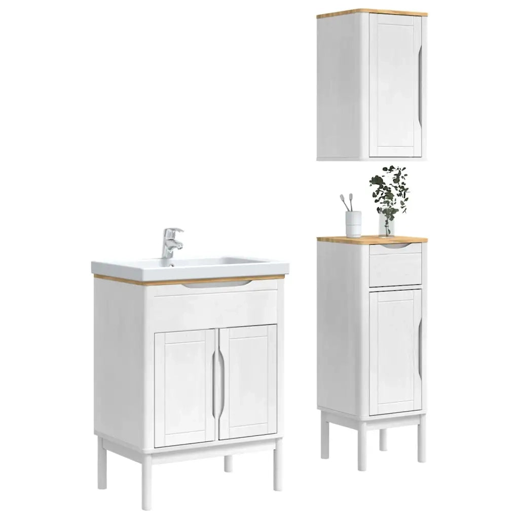 Set di mobili per il bagno con cassetto FLORO 3 pcs Bianco 3385884