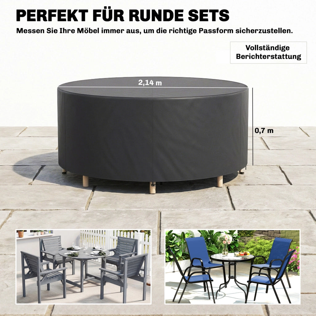 Copertura per Mobili da Giardino Invernale Impermeabile Anti-UV ¨C zephmum ¨C 214x70 cm Nero