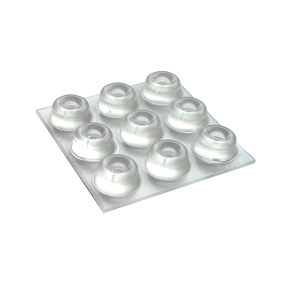 Paracolpi adesivi tondi trasparenti Ã˜ 22,3 mm. - spessore 10,1 mm. - 9 pz.
