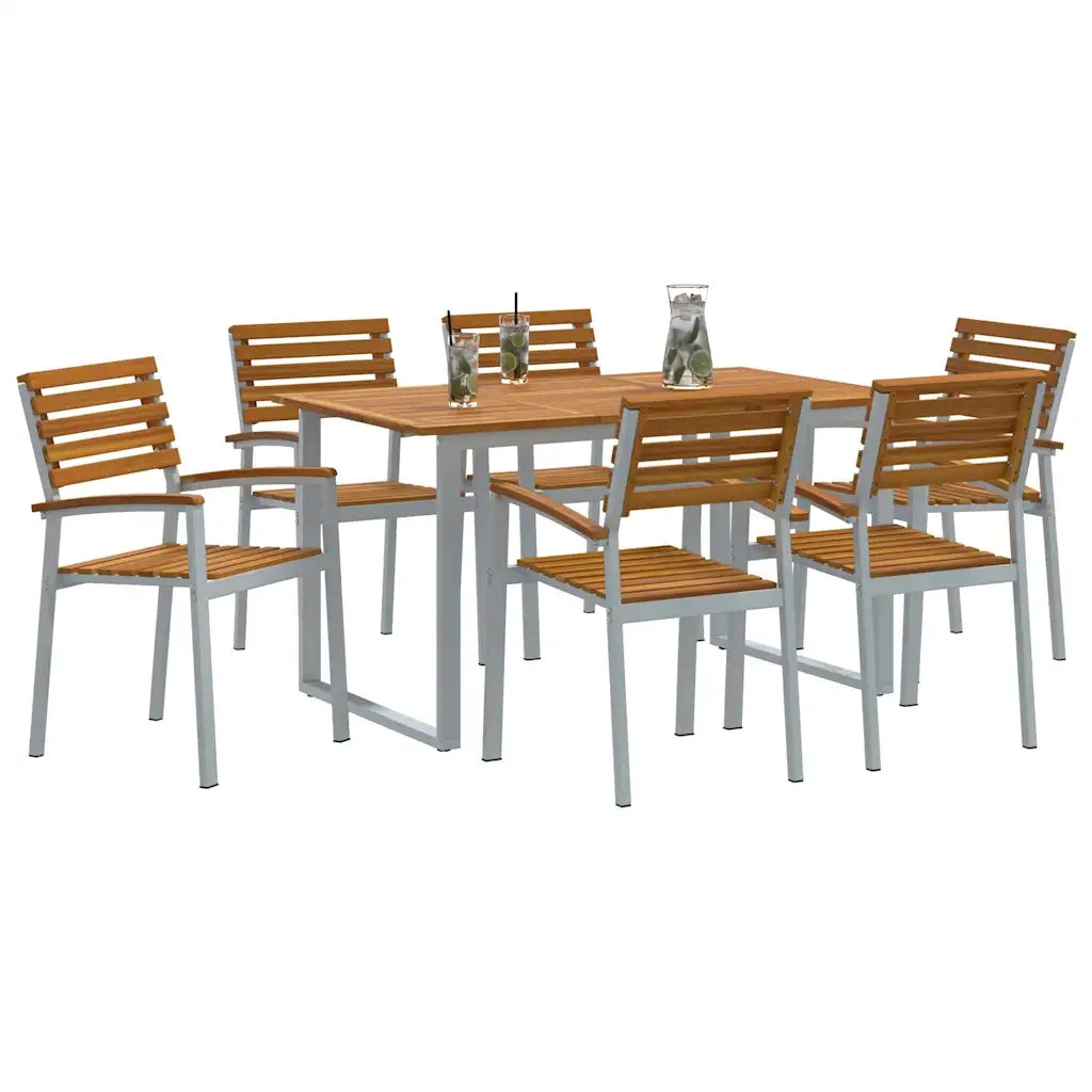 Set da Pranzo per Giardino 7 pcs Grigio 3284344
