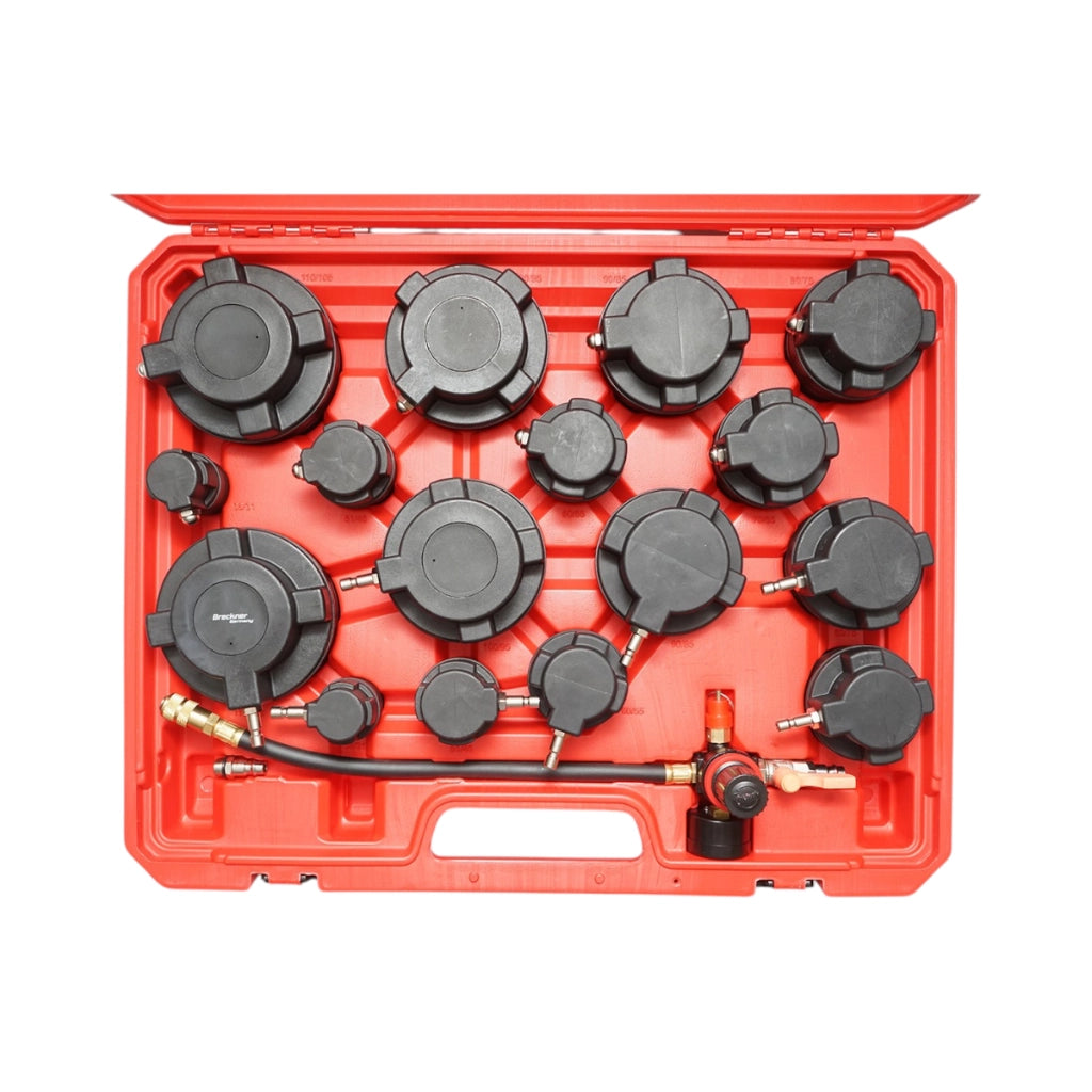 Kit di prova della pressione del sistema turbocompressore 31-110 mm 17 pezzi Breckner Germany