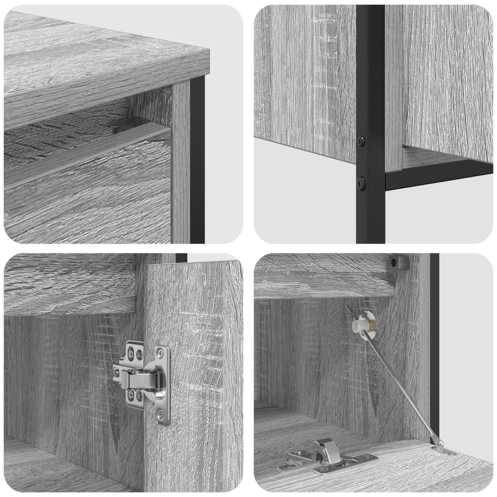 Set di mobili per bagno 3 pezzi  Grigio Legno ingegnerizzato