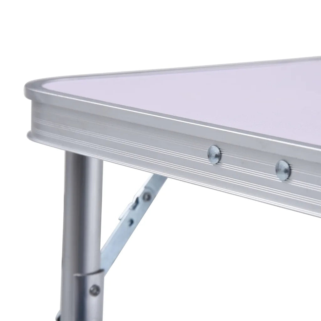 Tavolo Pieghevole da Campeggio Bianco in Alluminio 60x45cm CFW5598530