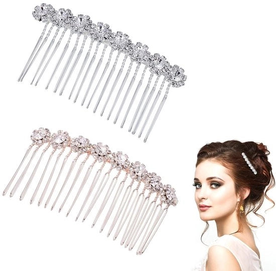 Accessori per capelli con applicazioni in cristallo - Clip per capelli elegante - Adatto per cerimonie - Moda e portatile - Spilla per capelli con cristalli