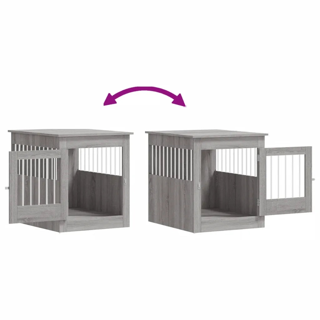 Gabbia Cani Arredamento Grigio Sonoma 64,5x80x71cm Multistrato 838335