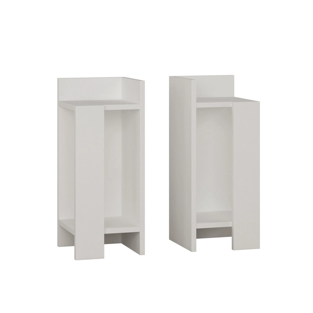 Set di 2 comodini in legno "Elos" - 25 x 27 x 60 cm - Bianco