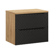 Set da bagno YOKA nero: mobile sottolavabo con cassetti 70 cm + piano lavabo