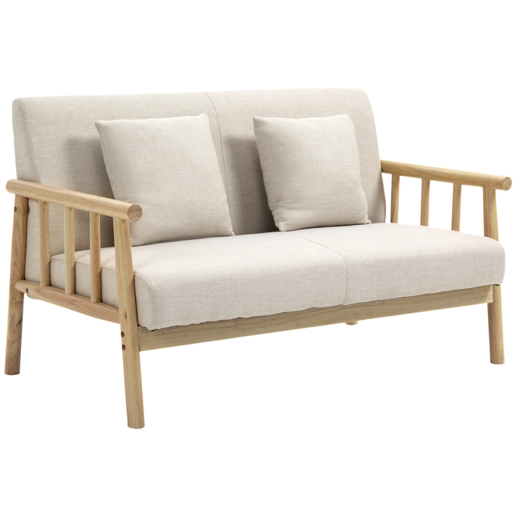 Divano 2 posti in tessuto ¨C zephmum ¨C beige 123x69x74 cm