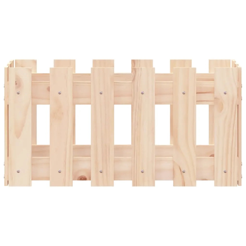 Fioriera Giardino Design a Recinzione-Vaso da Esterno-Contenitore per Piante 60x30x30 cm Massello Pino