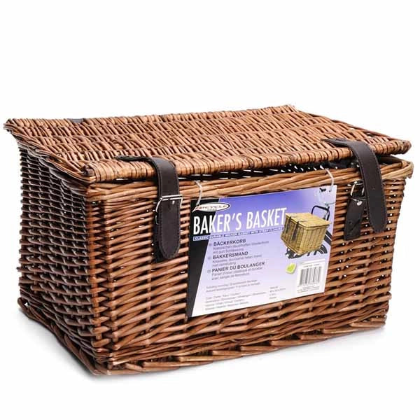 Cestino In Vimini Per Bicicletta Bici Marrone Cesta Anteriore Pane 45x30x25 Cm