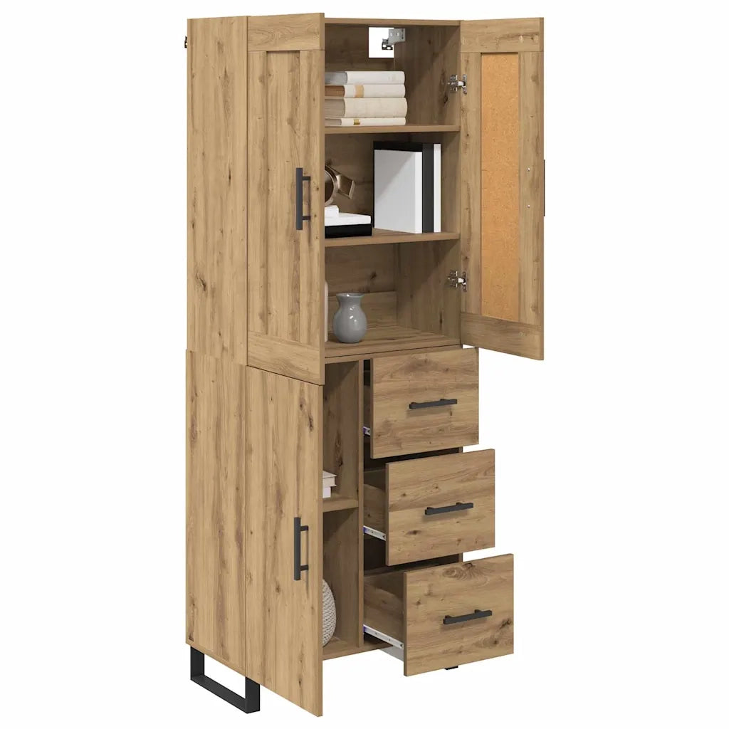 Credenza con cassetto Rovere artigianale 69,5 x 34 x 180 cm