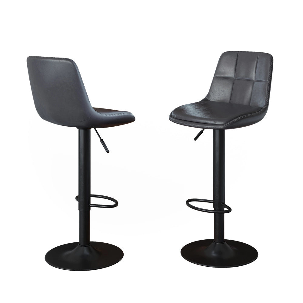 Set di 2 sgabelli da bar Sena Grigio/Nero 42 x 86 cm Vicco