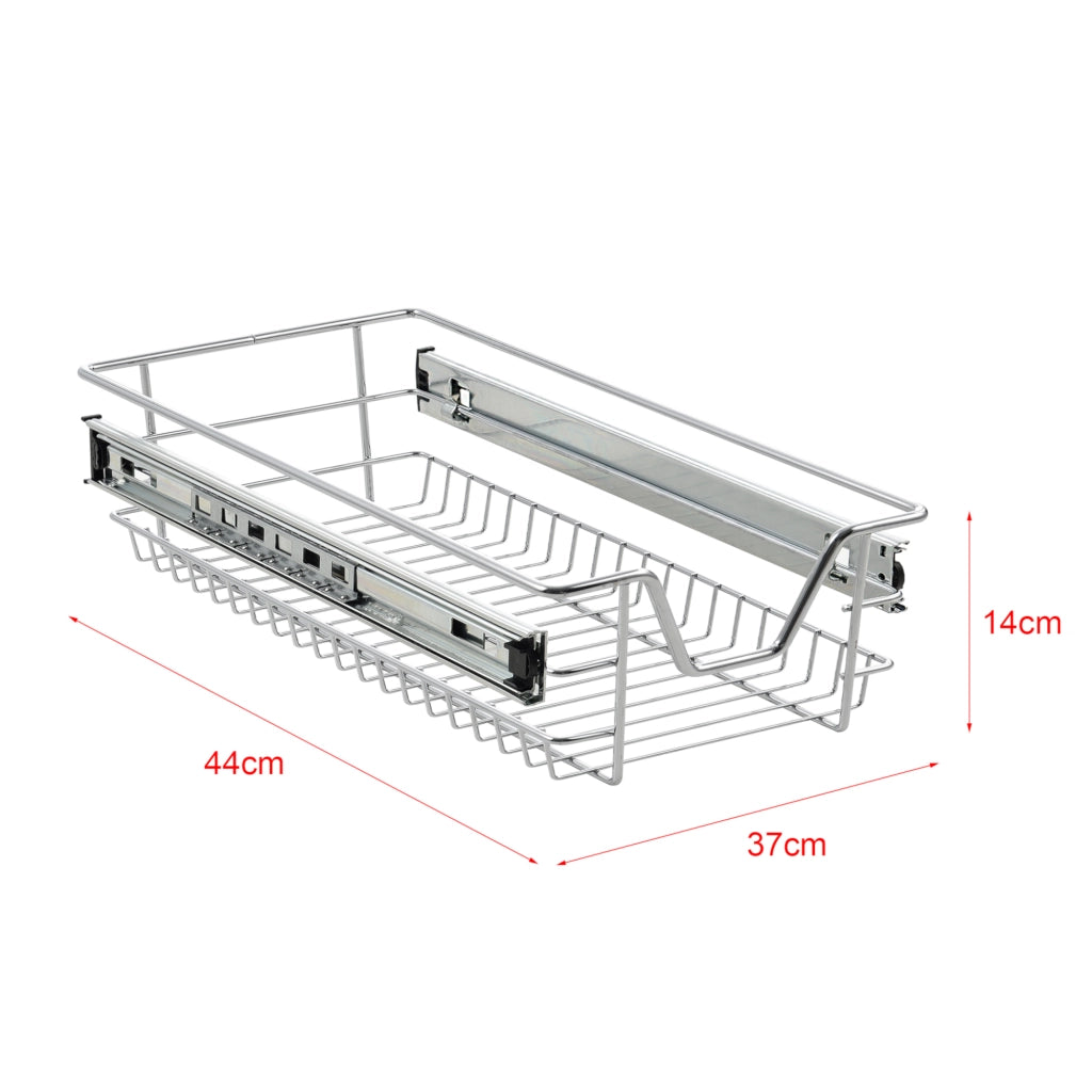 Set di 2 Cassetti Telescopici Estraibili a Rete con Guide in Acciaio 37x44x14 cm [en.casa]
