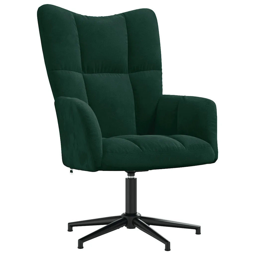 Poltrona Relax con Poggiapiedi Verde Scuro in Velluto 328108