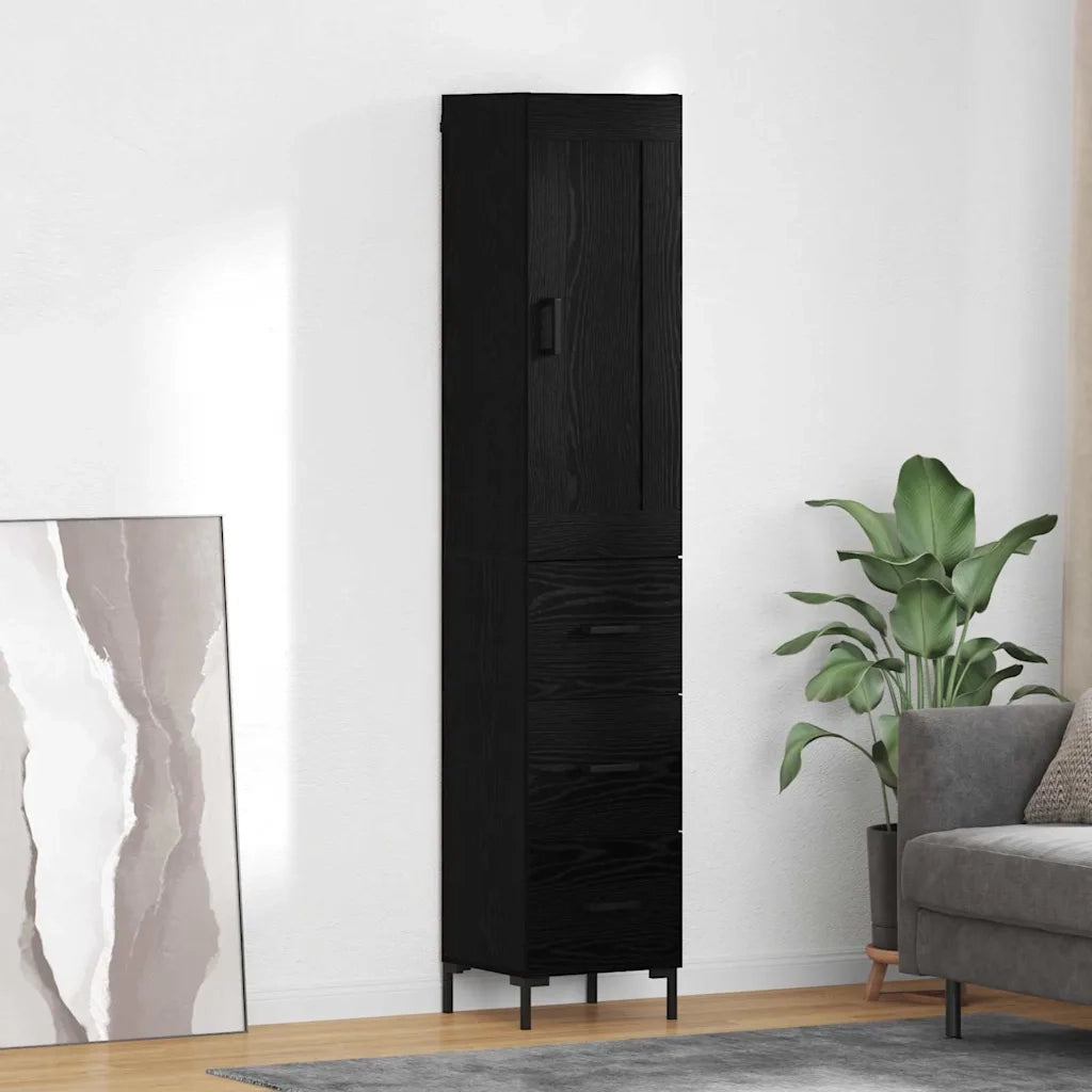 Credenza Rovere Nero 34,5 x 34 x 180 cm Legno multistrato 3416061