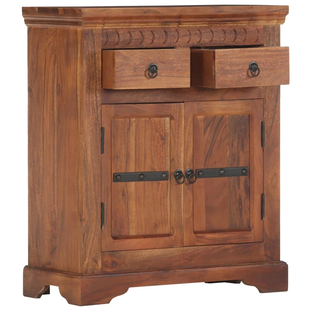 Credenza cassettiera cassettiera mobile contenitore organizer cucina soggiorno soggiorno 63 x 30 x 75 cm legno massello di acacia marrone 02_0029635