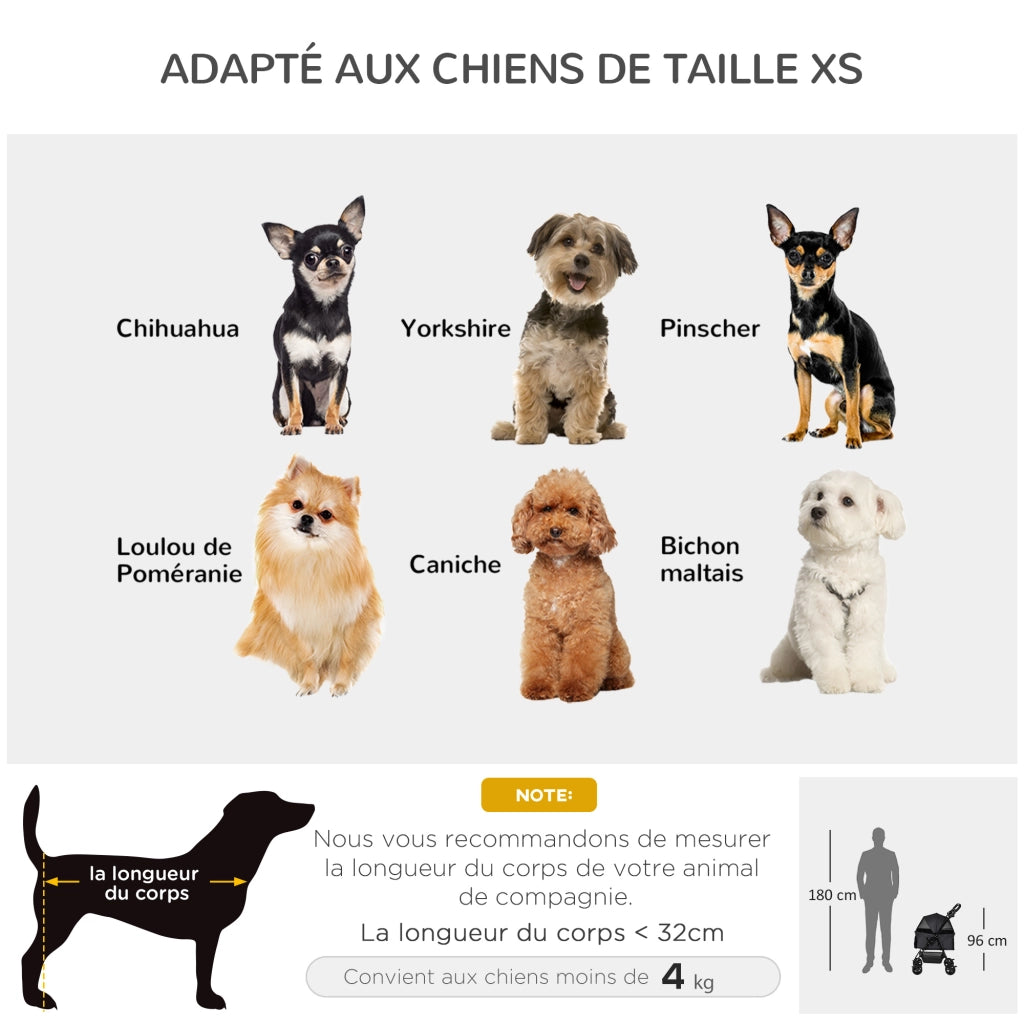 Passeggino pieghevole per cani e gatti ¨C Xylo ¨C tessuto Oxford 300D impermeabile con cestino portaoggetti