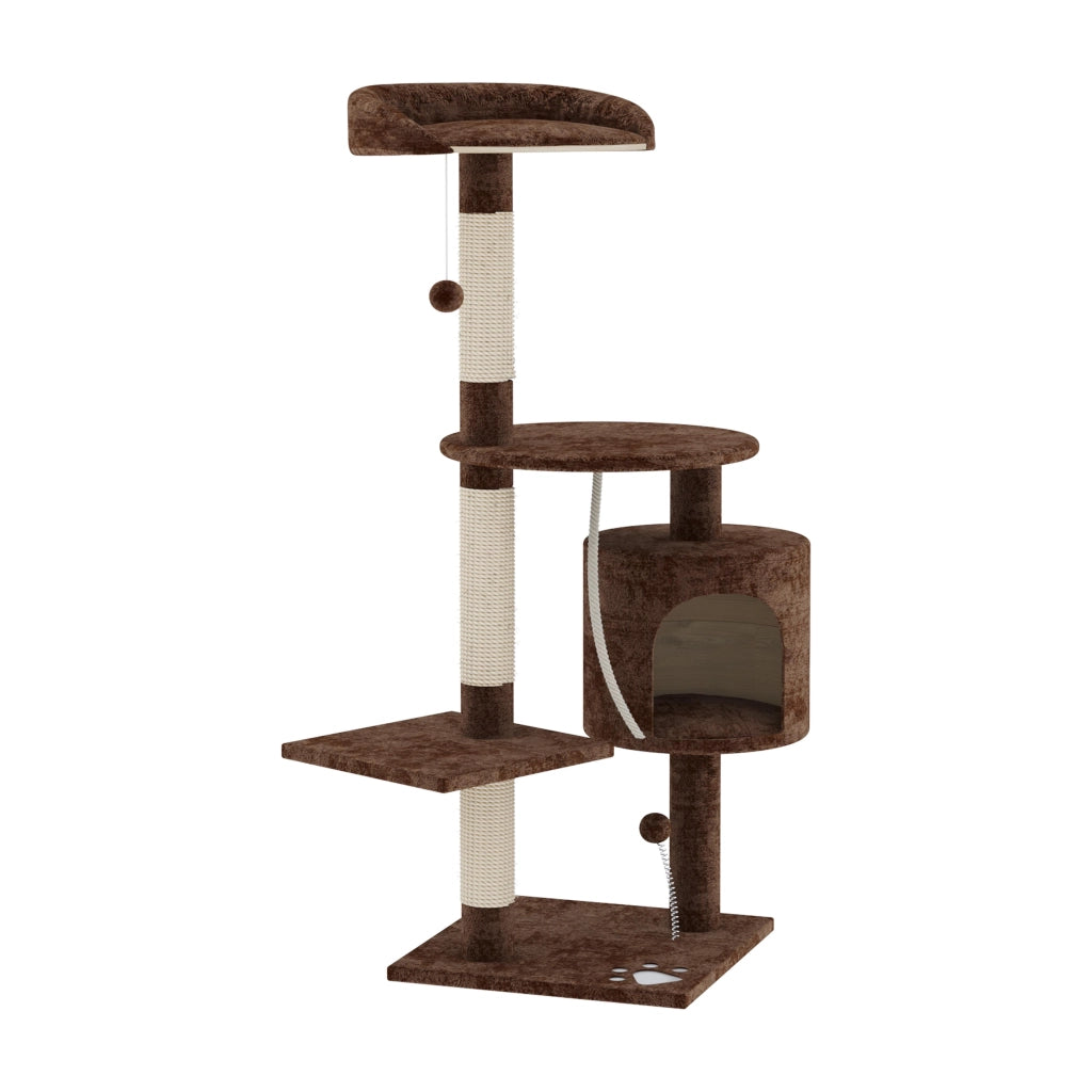 Albero per Gatto con Graffiatoio Cuccia Giocattolo Gatti Parco Giochi Tiragraffi in Sisal Naturale