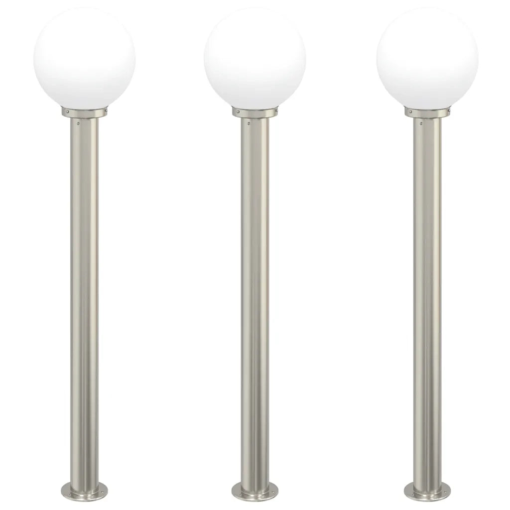 Lampioni a palo 3 pz 120 cm Acciaio Inox IP44 4006098
