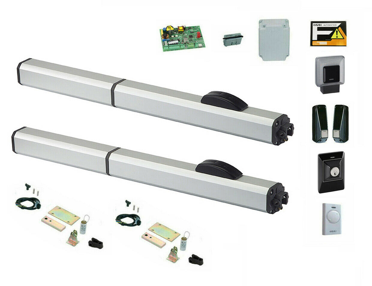 FAAC 400 SBS 230V 2 ANTE 7 MT KIT CANCELLO BATTENTE AUTOMATICO APRI 104203