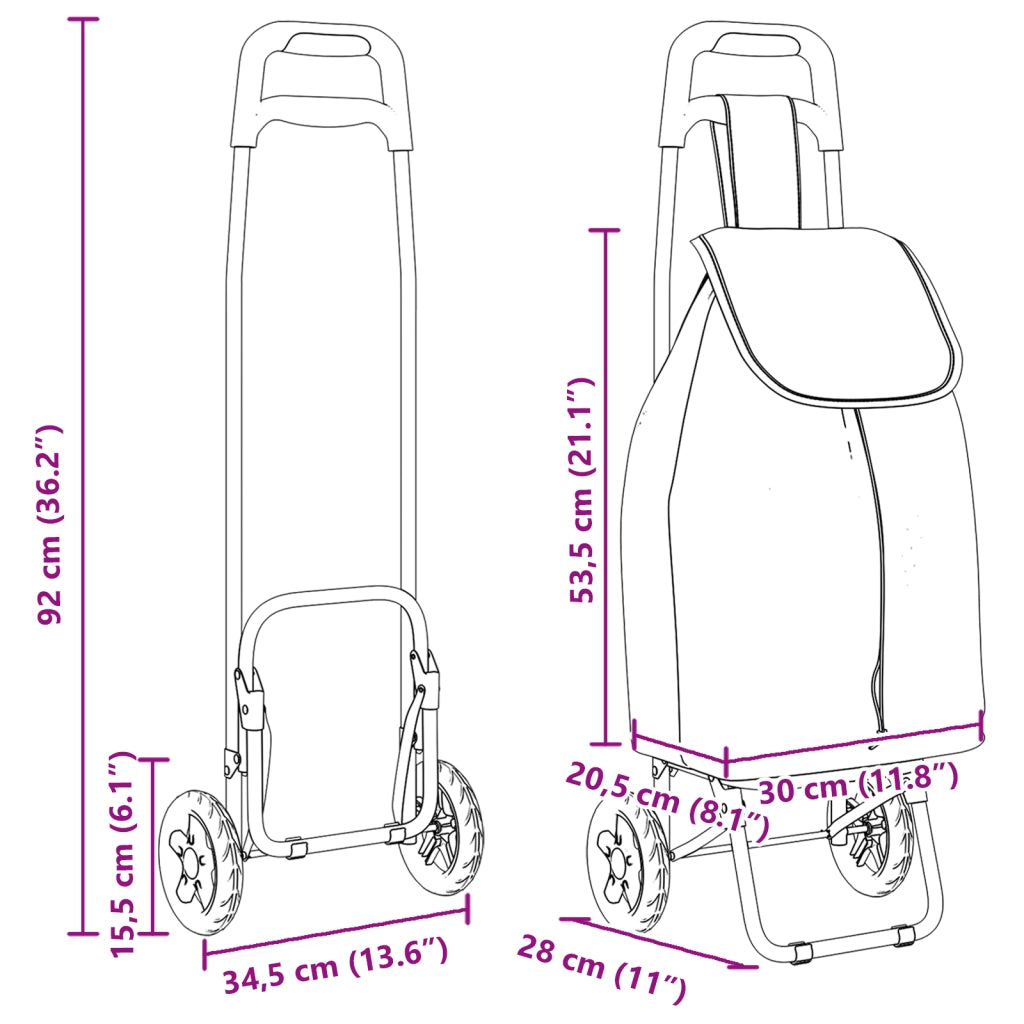 Carrello della spesa  con ruote Rosso 35 L
