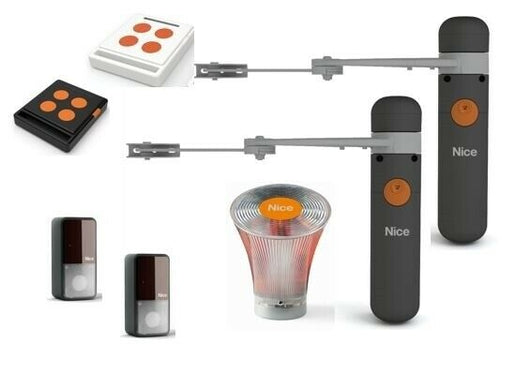 KIT AUTOMAZIONE CANCELLI 2 ANTE 1,6M / 100KG NICE ALTO100 AUTOMATISMI ORIGINALE