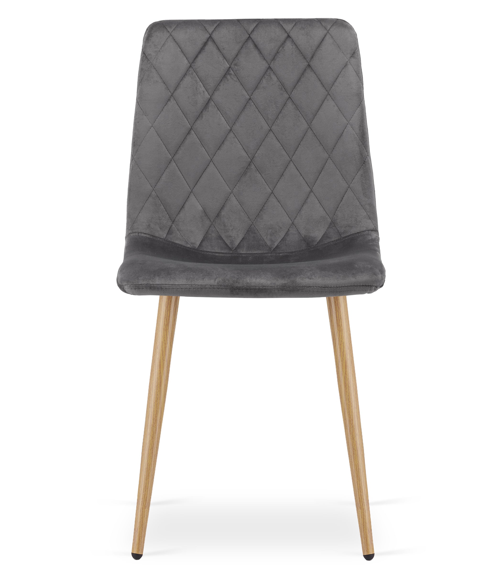 Sedia VALORA TURIN - Elegante sedia da pranzo in velluto grigio scuro x4