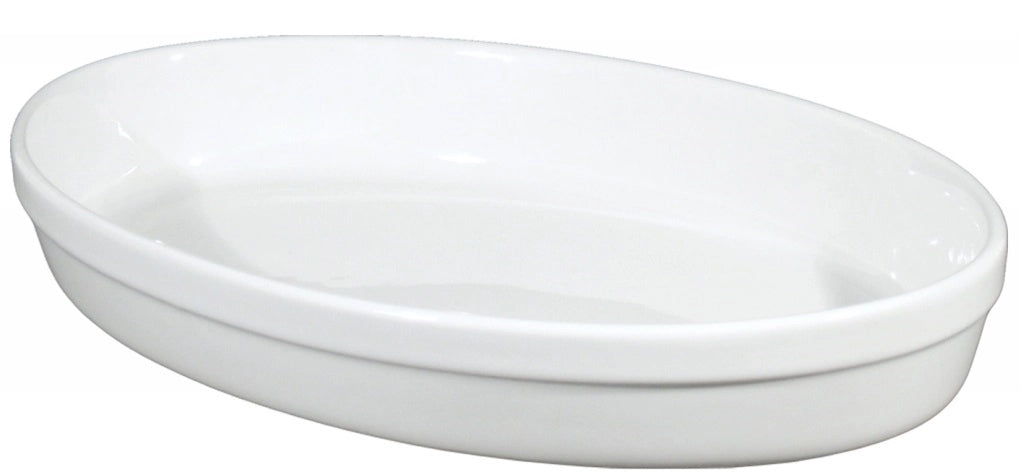 Pirofila da Forno Ovale Liscia in Porcellana Bianca 22 x 14 x 4,5 cm
