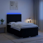 Letto Box Spring LED con Materasso Nero 120 x 200 cm Tessuto 3455579