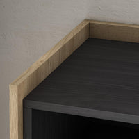 Credenza, Mobile, Cucina, 207x80x37 cm, 4 Porte, grande stoccaggio, Nero e rovere RF3888