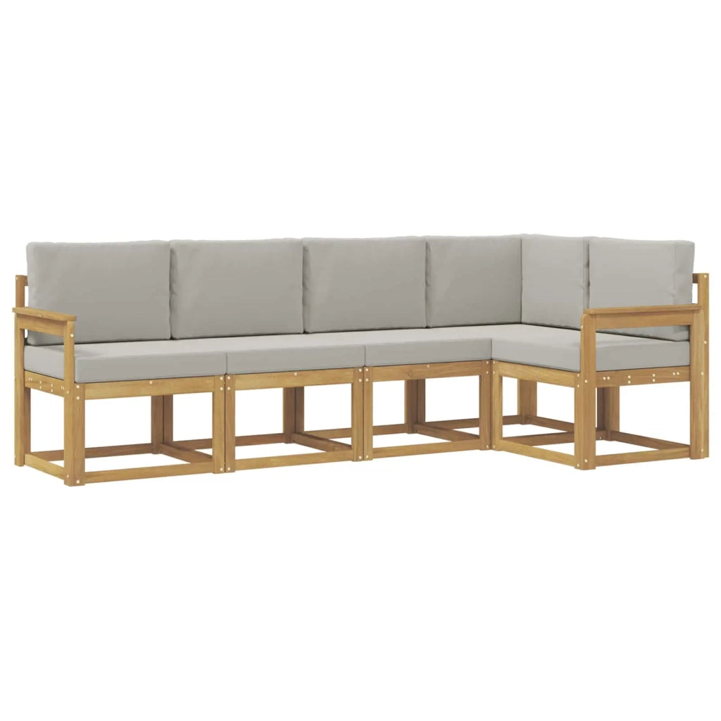 Set di divani da esterno 5 pcs Bianco e Grigio Chiaro 3387620
