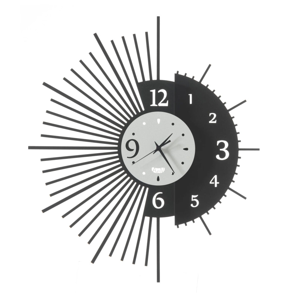 Orologio da parete di design Miro Nero e bianco marmo