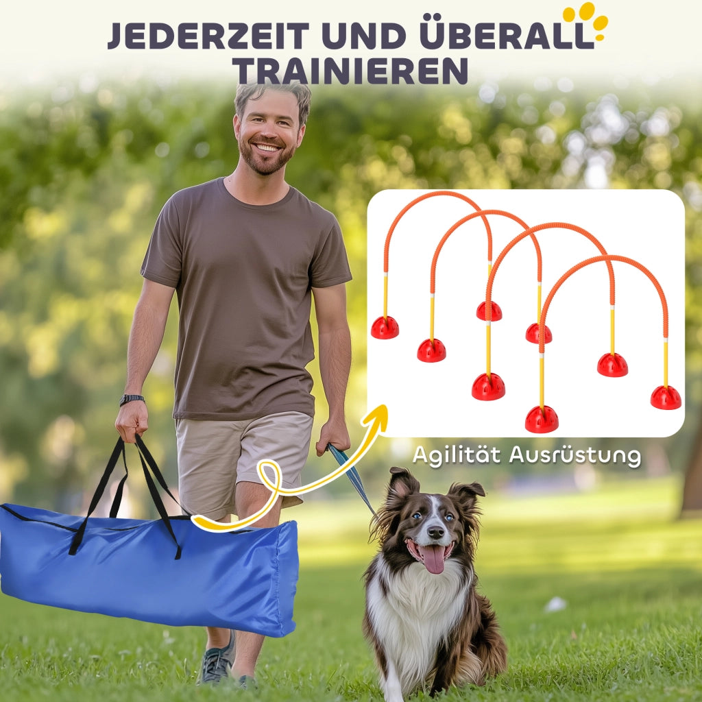 Set Agility 4 Pezzi per Cani ¨C zephmum ¨C Arancione 100x19.5x95 cm