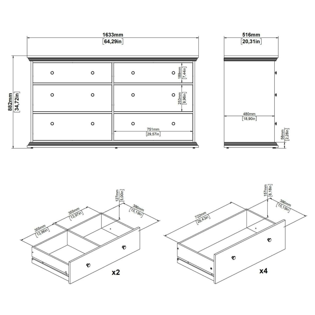 Credenza Hibaru, Buffet da soggiorno, Madia da salotto, Dispensa da cucina, 163x52 h88 cm, Nero