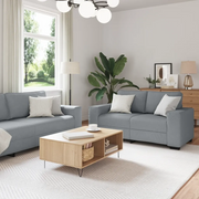 Set di Divani 2 pz con Cuscini Grigio Chiaro in Tessuto 3324731