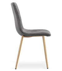 Sedia VALORA TURIN - Elegante sedia da pranzo in velluto grigio scuro x4