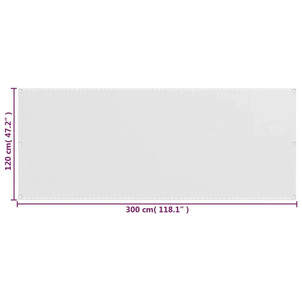Paravento da Balcone Bianco 120x300 cm in HDPE