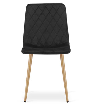 Sedia VALORA TURIN - Elegante sedia da pranzo in velluto nero x 4